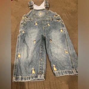 Greendog Blue Denim Overalls with Dog Pattern